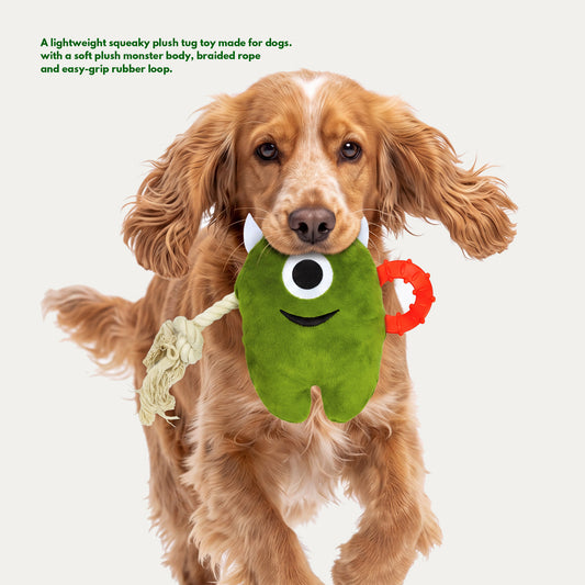 One-Eyed Monster Squeaky Plush Tug Toy