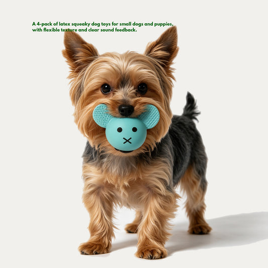 Latex Squeaky Dog Toys, Bear & Bunny 4-Pack