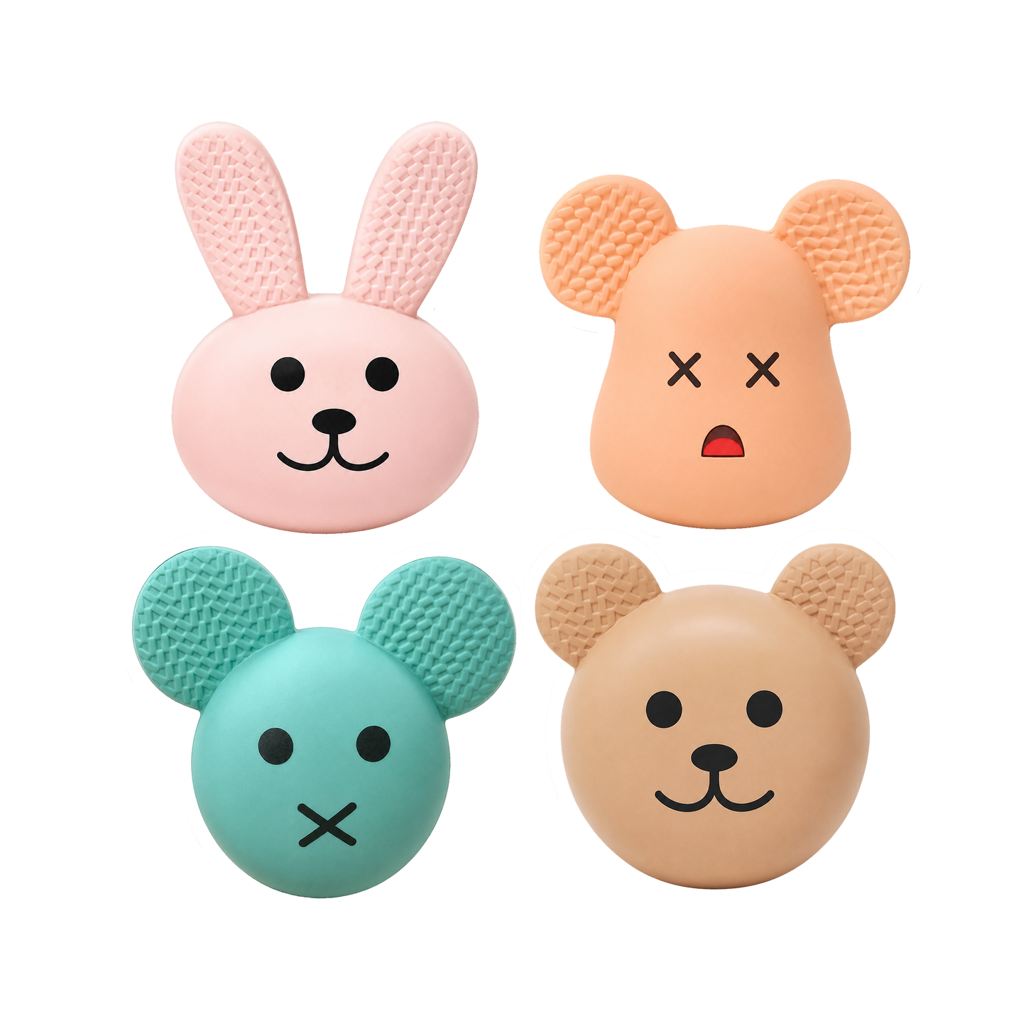 Latex Squeaky Dog Toys, Bear & Bunny 4-Pack