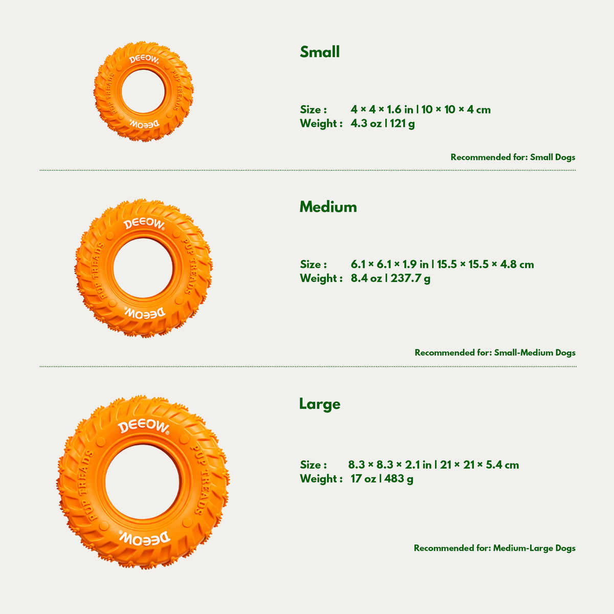 Rubber Tire Dog Toy - Orange | Interactive Chew, Tug & Fetch Toy