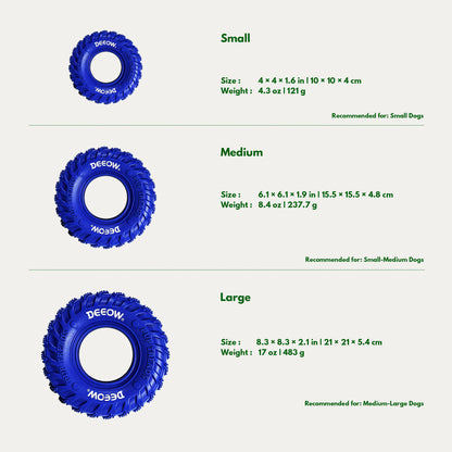 Rubber Tire Dog Toy - Blue | Interactive Chew, Tug & Fetch Toy