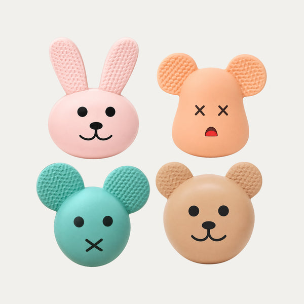 Latex Squeaky Dog Toys, Bear & Bunny 4-Pack