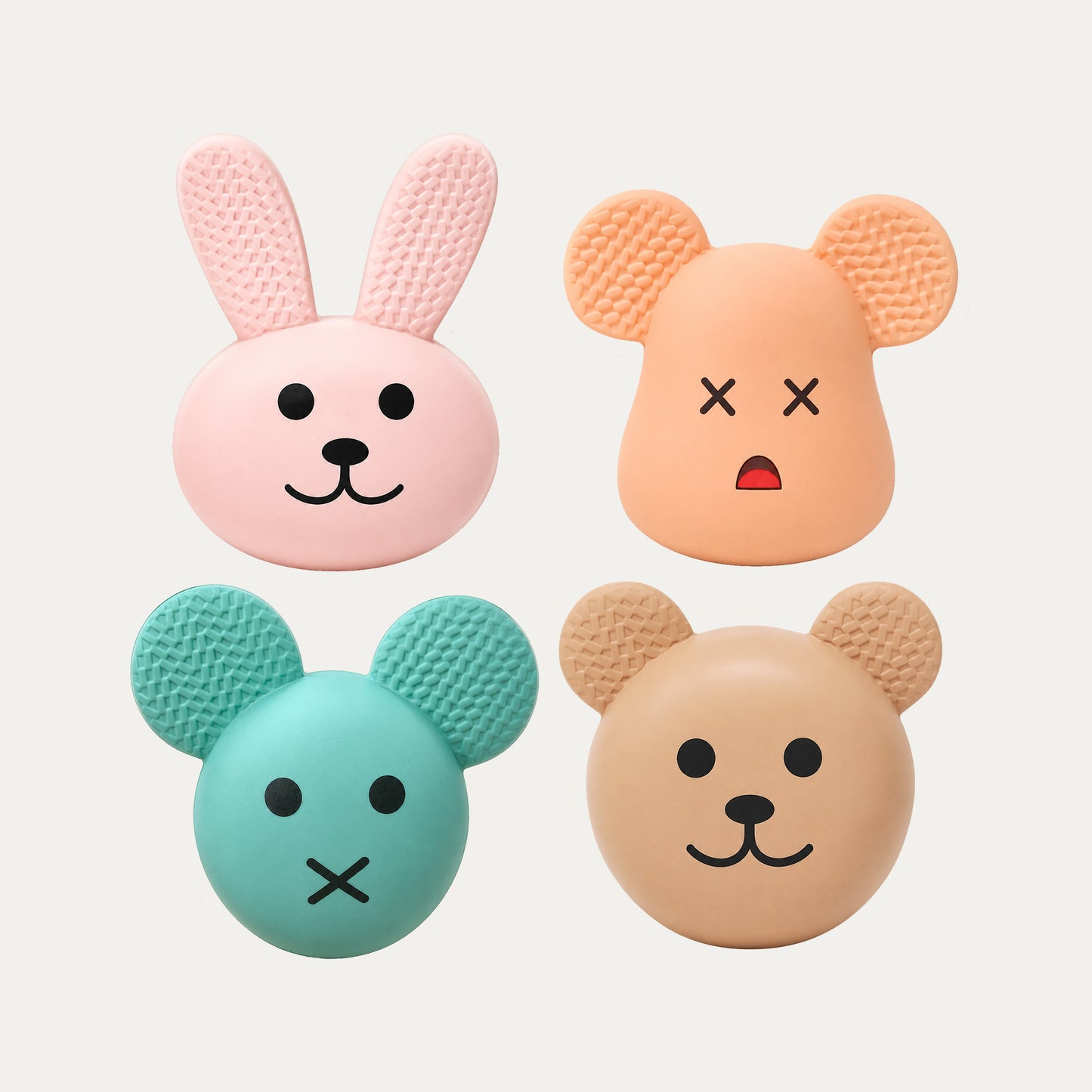 Latex Squeaky Dog Toys, Bear & Bunny 4-Pack