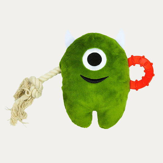 One-Eyed Monster Squeaky Plush Tug Toy