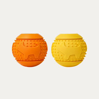 Pup-Pattern Treat Dispensing Ball - 2 Pack Interactive Puzzle Toy
