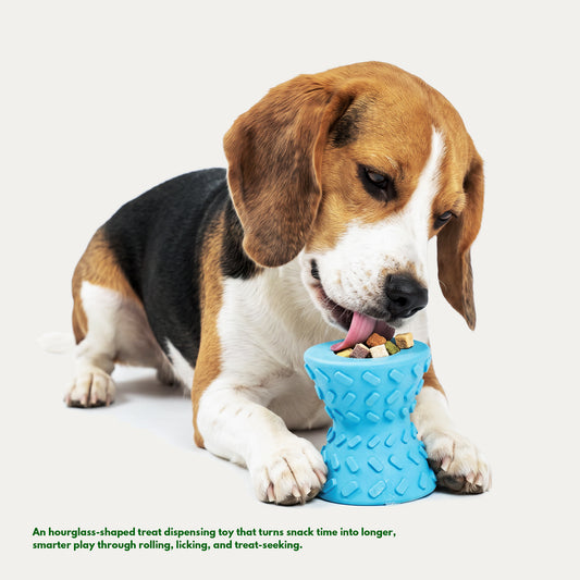 Hourglass Treat Dispensing Dog Toy - Sky Blue