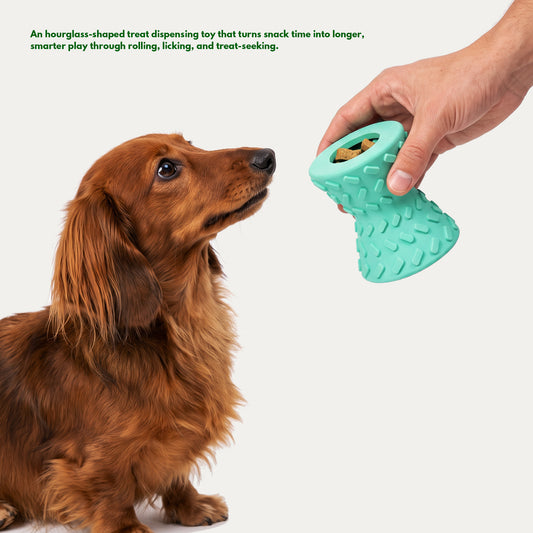 Hourglass Treat Dispensing Dog Toy - Mint