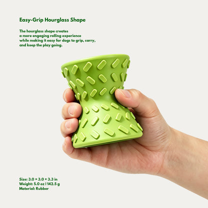 Hourglass Treat Dispensing Dog Toy - Leaf Green
