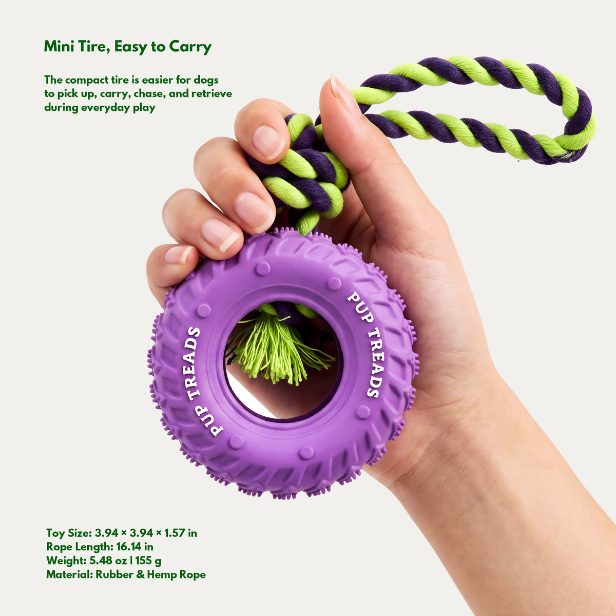 Mini Rope Tire Tug Toy - Interactive Small Dog Toy