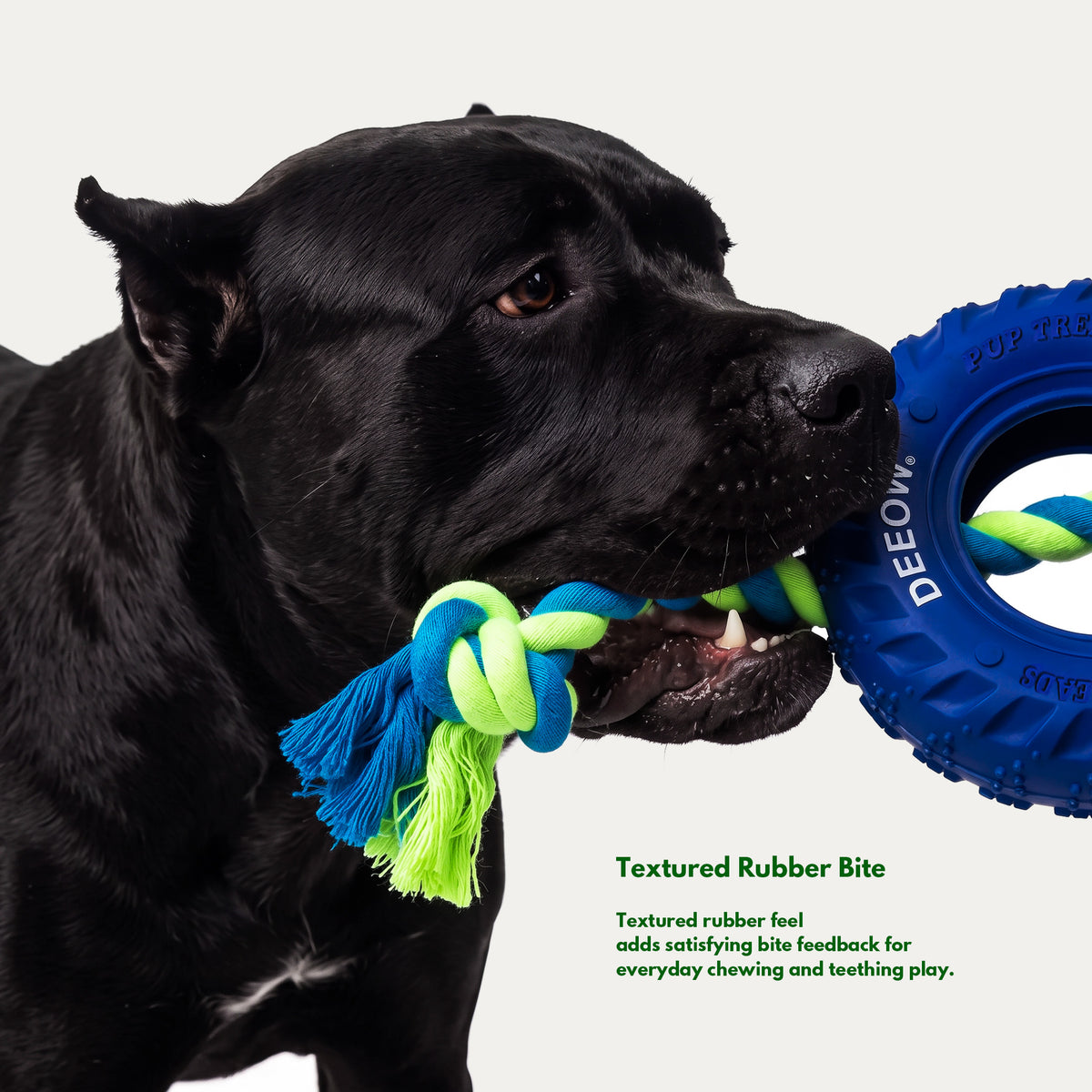 Double-Ended Rope Tire Tug Toy - Interactive Fetch & Tug Toy