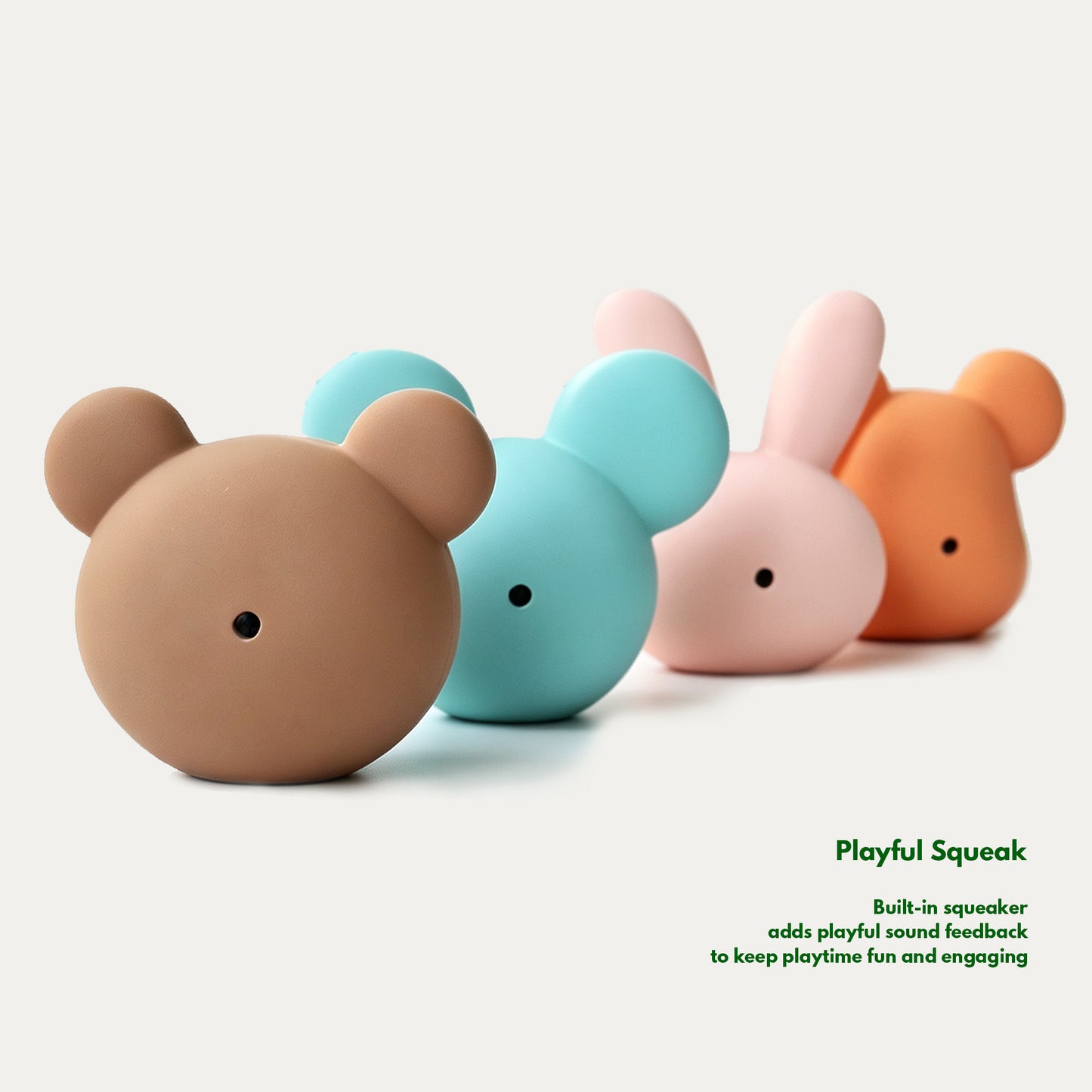 Latex Squeaky Dog Toys, Bear & Bunny 4-Pack