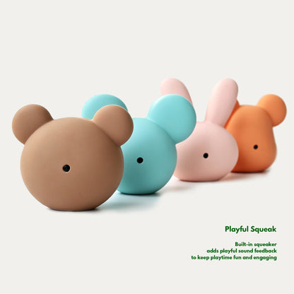 Latex Squeaky Dog Toys, Bear & Bunny 4-Pack