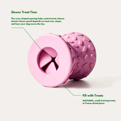 Hourglass Treat Dispensing Dog Toy - Pink