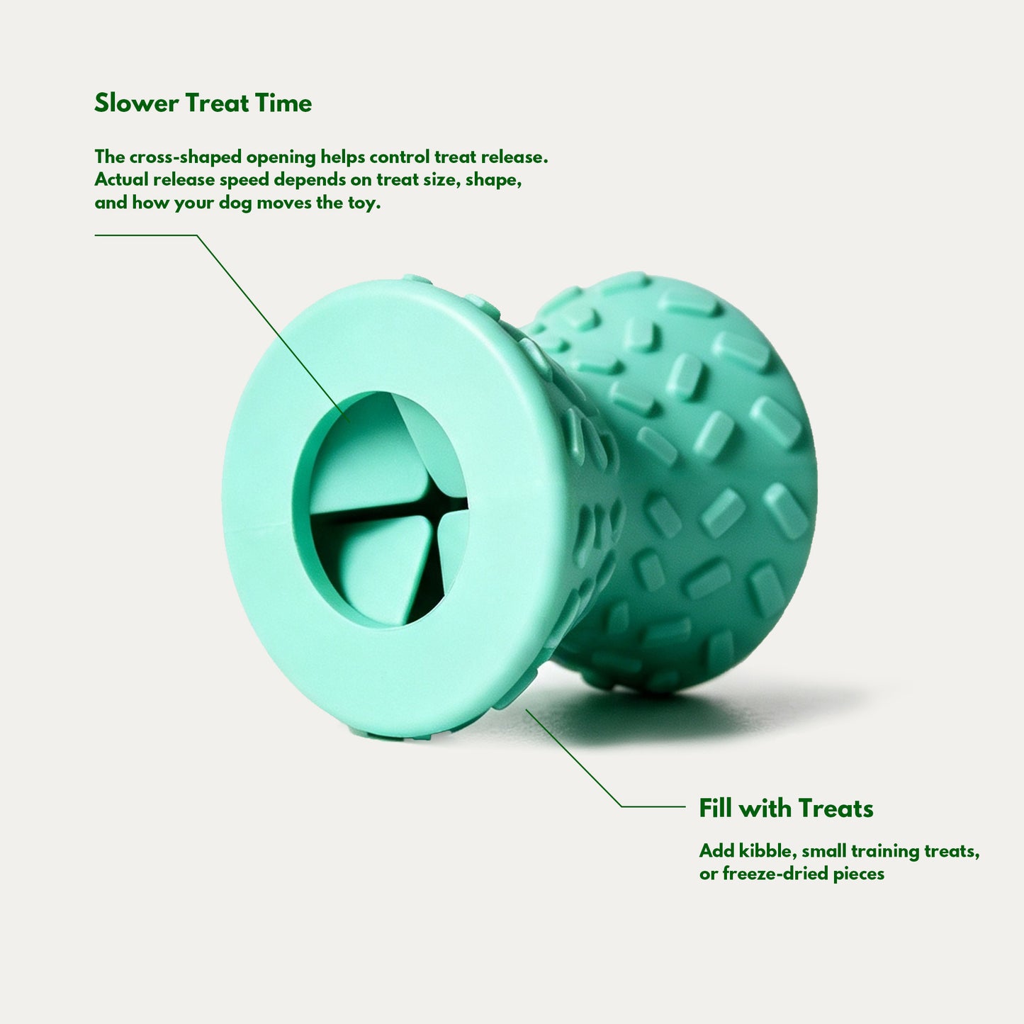Hourglass Treat Dispensing Dog Toy - Mint
