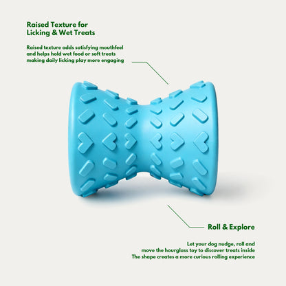 Hourglass Treat Dispensing Dog Toy - Sky Blue