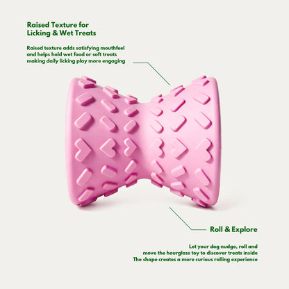 Hourglass Treat Dispensing Dog Toy - Pink