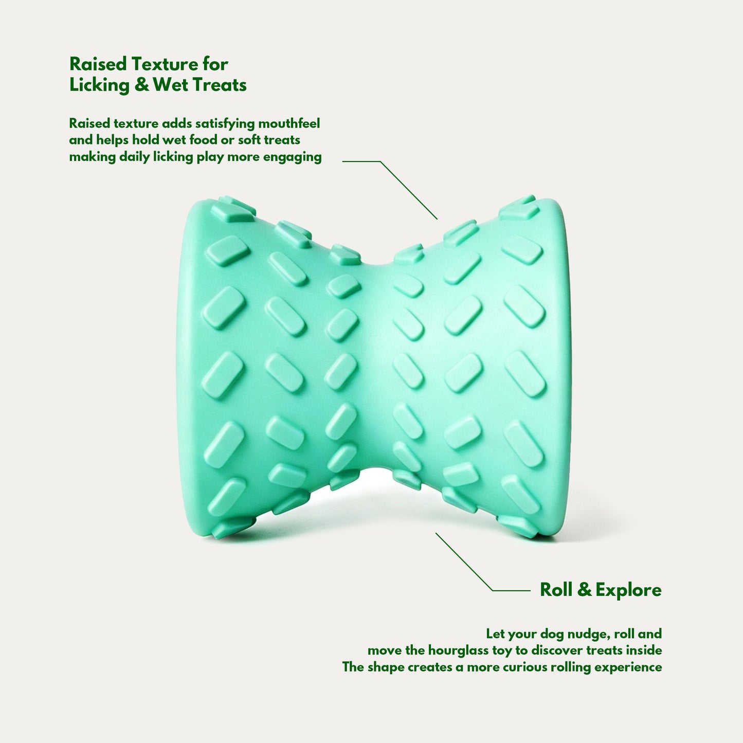 Hourglass Treat Dispensing Dog Toy - Mint