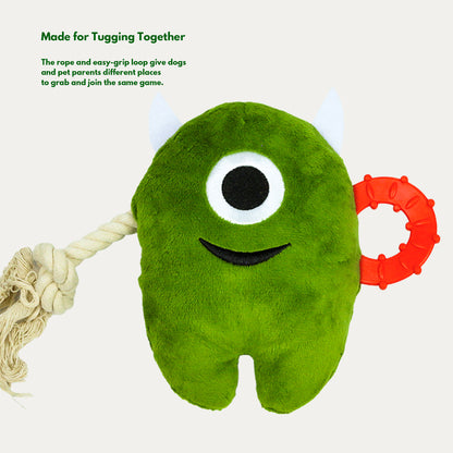 One-Eyed Monster Squeaky Plush Tug Toy