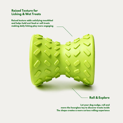 Hourglass Treat Dispensing Dog Toy - Leaf Green