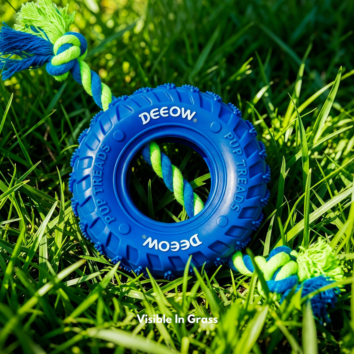 Double-Ended Rope Tire Tug Toy - Interactive Fetch & Tug Toy