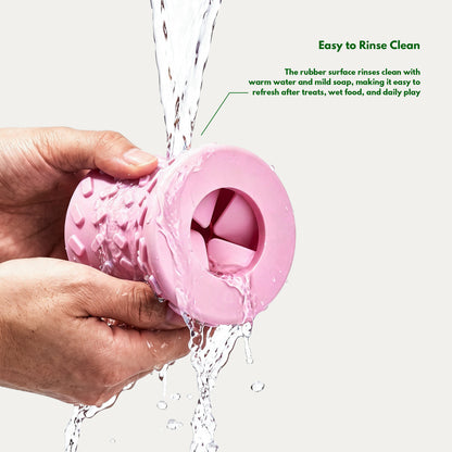 Hourglass Treat Dispensing Dog Toy - Pink