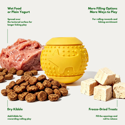 Pup-Pattern Treat Dispensing Ball - Interactive Food Puzzle Toy