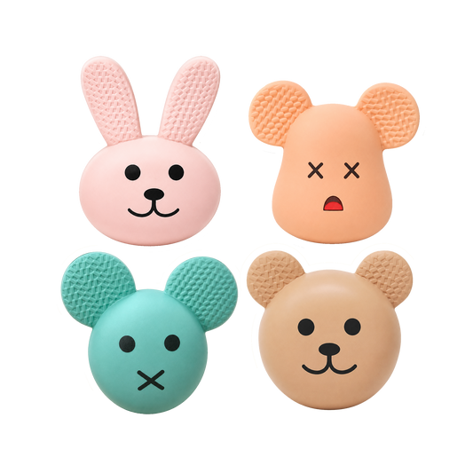 Latex Squeaky Dog Toys, Bear & Bunny 4-Pack